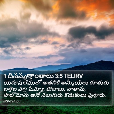 1 దినవృత్తాంతాలు 3:5 TELIRV Bible Verse Image