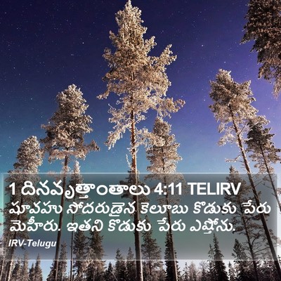 1 దినవృత్తాంతాలు 4:11 TELIRV Bible Verse Image
