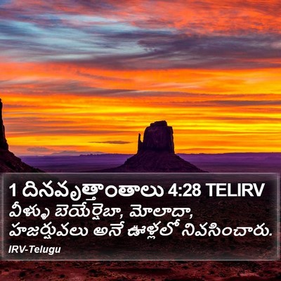 1 దినవృత్తాంతాలు 4:28 TELIRV Bible Verse Image