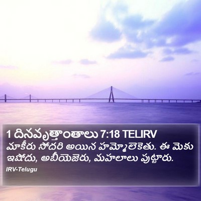 1 దినవృత్తాంతాలు 7:18 TELIRV Bible Verse Image