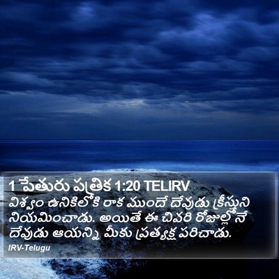 1 పేతురు పత్రిక 1:20 TELIRV Bible Verse Image