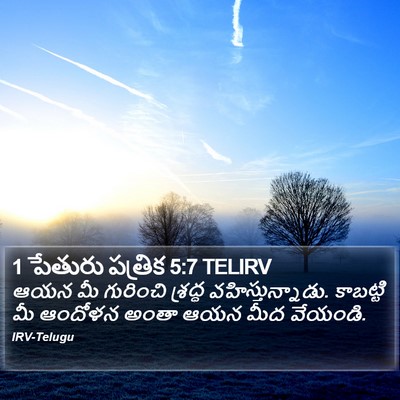 1 పేతురు పత్రిక 5:7 TELIRV Bible Verse Image