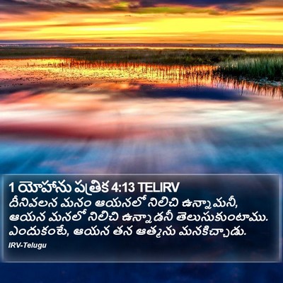1 యోహాను పత్రిక 4:13 TELIRV Bible Verse Image