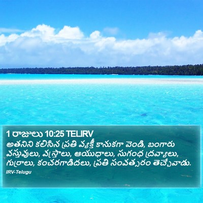 1 రాజులు 10:25 TELIRV Bible Verse Image