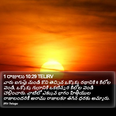 1 రాజులు 10:29 TELIRV Bible Verse Image