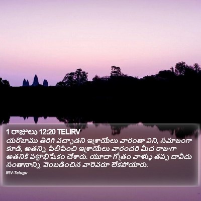 1 రాజులు 12:20 TELIRV Bible Verse Image