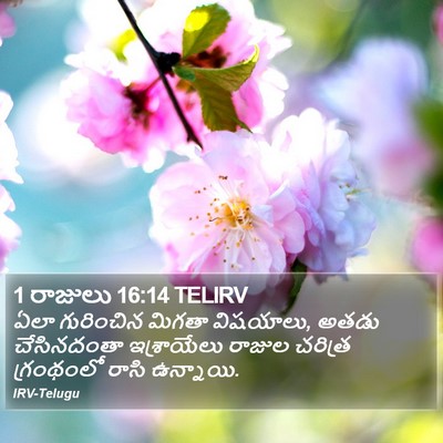 1 రాజులు 16:14 TELIRV Bible Verse Image