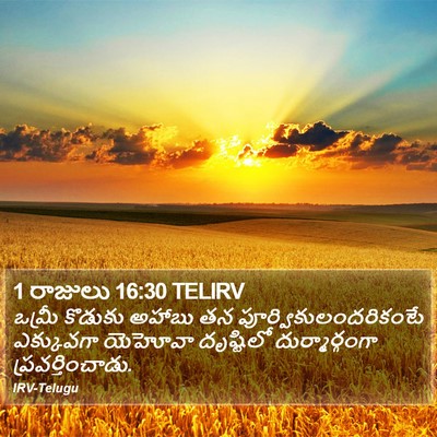 1 రాజులు 16:30 TELIRV Bible Verse Image