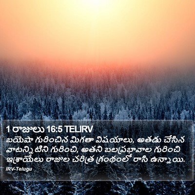 1 రాజులు 16:5 TELIRV Bible Verse Image