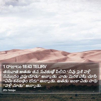 1 రాజులు 18:43 TELIRV Bible Verse Image