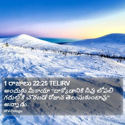 1 రాజులు 22:25 TELIRV Bible Verse Image