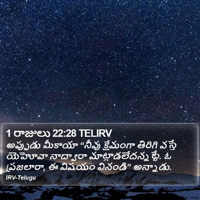1 రాజులు 22:28 TELIRV Bible Verse Image