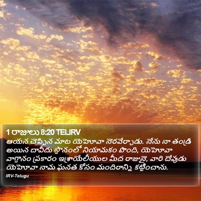 1 రాజులు 8:20 TELIRV Bible Verse Image