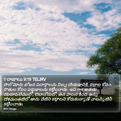 1 రాజులు 9:19 TELIRV Bible Verse Image