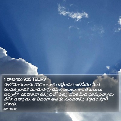 1 రాజులు 9:25 TELIRV Bible Verse Image