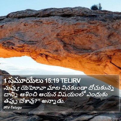 1 సమూయేలు 15:19 TELIRV Bible Verse Image