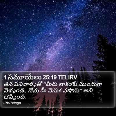1 సమూయేలు 25:19 TELIRV Bible Verse Image