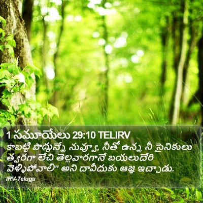 1 సమూయేలు 29:10 TELIRV Bible Verse Image