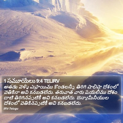 1 సమూయేలు 9:4 TELIRV Bible Verse Image