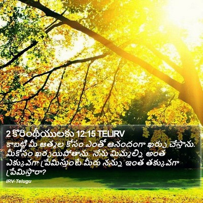 2 కొరింథీయులకు 12:15 TELIRV Bible Verse Image