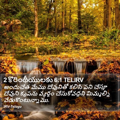 2 కొరింథీయులకు 6:1 TELIRV Bible Verse Image