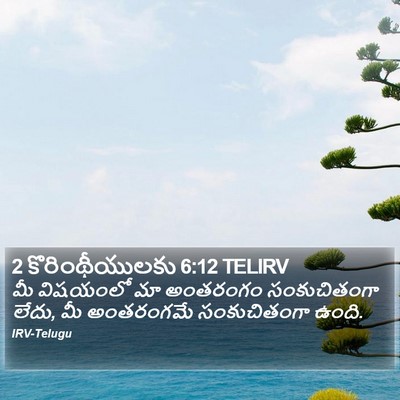 2 కొరింథీయులకు 6:12 TELIRV Bible Verse Image