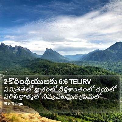 2 కొరింథీయులకు 6:6 TELIRV Bible Verse Image
