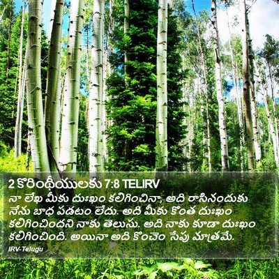 2 కొరింథీయులకు 7:8 TELIRV Bible Verse Image