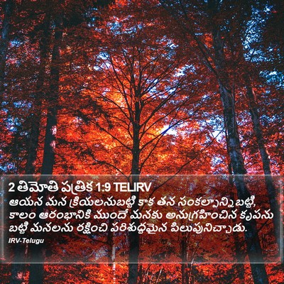 2 తిమోతి పత్రిక 1:9 TELIRV Bible Verse Image