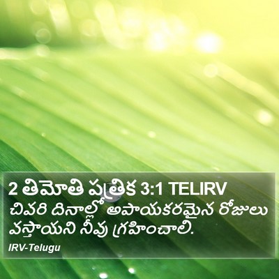 2 తిమోతి పత్రిక 3:1 TELIRV Bible Verse Image