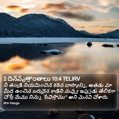 2 దినవృత్తాంతాలు 10:4 TELIRV Bible Verse Image