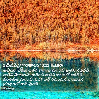 2 దినవృత్తాంతాలు 13:22 TELIRV Bible Verse Image