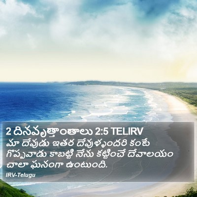 2 దినవృత్తాంతాలు 2:5 TELIRV Bible Verse Image