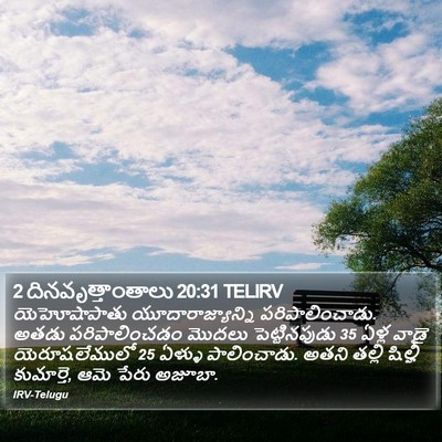 2 దినవృత్తాంతాలు 20:31 TELIRV Bible Verse Image