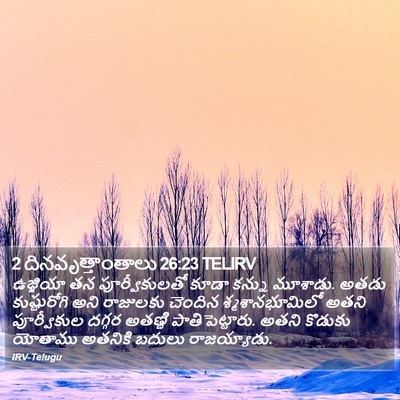 2 దినవృత్తాంతాలు 26:23 TELIRV Bible Verse Image
