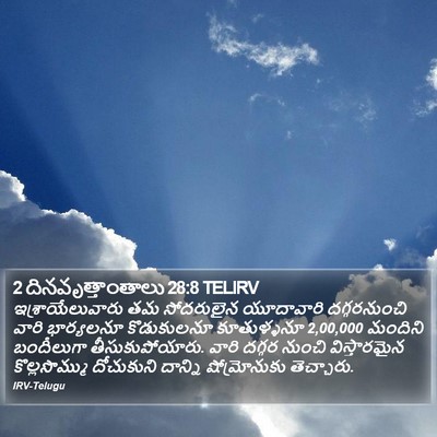 2 దినవృత్తాంతాలు 28:8 TELIRV Bible Verse Image