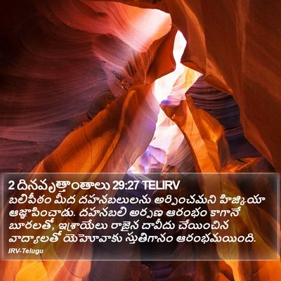 2 దినవృత్తాంతాలు 29:27 TELIRV Bible Verse Image