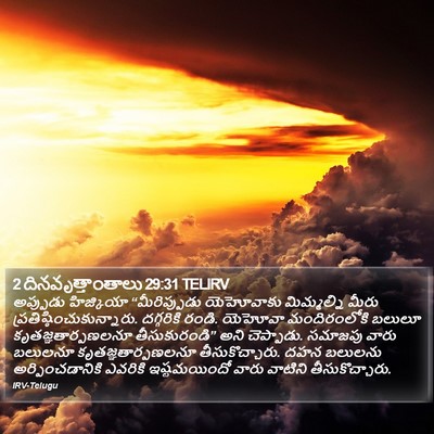 2 దినవృత్తాంతాలు 29:31 TELIRV Bible Verse Image