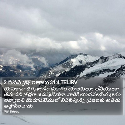 2 దినవృత్తాంతాలు 31:4 TELIRV Bible Verse Image