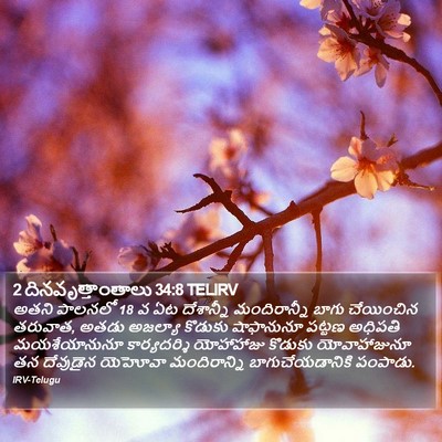 2 దినవృత్తాంతాలు 34:8 TELIRV Bible Verse Image