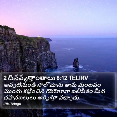 2 దినవృత్తాంతాలు 8:12 TELIRV Bible Verse Image