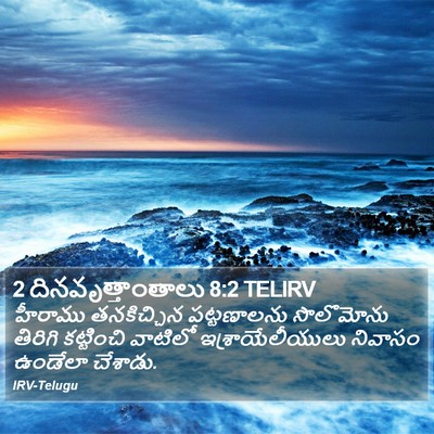 2 దినవృత్తాంతాలు 8:2 TELIRV Bible Verse Image
