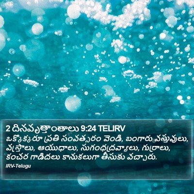 2 దినవృత్తాంతాలు 9:24 TELIRV Bible Verse Image