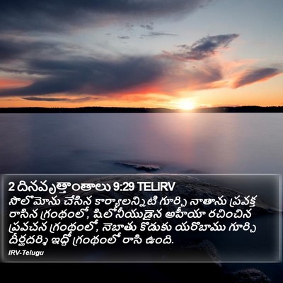 2 దినవృత్తాంతాలు 9:29 TELIRV Bible Verse Image