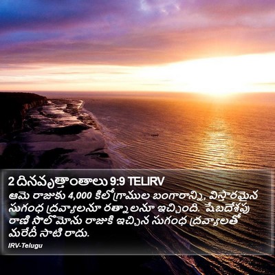 2 దినవృత్తాంతాలు 9:9 TELIRV Bible Verse Image