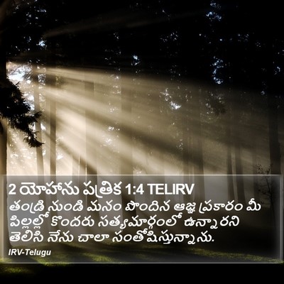 2 యోహాను పత్రిక 1:4 TELIRV Bible Verse Image