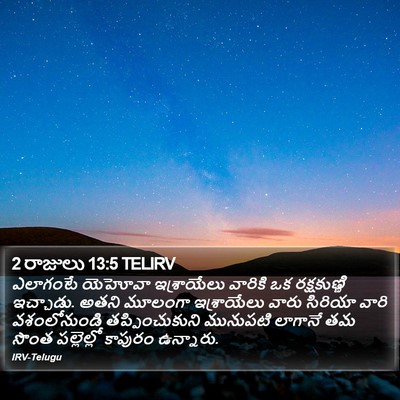 2 రాజులు 13:5 TELIRV Bible Verse Image