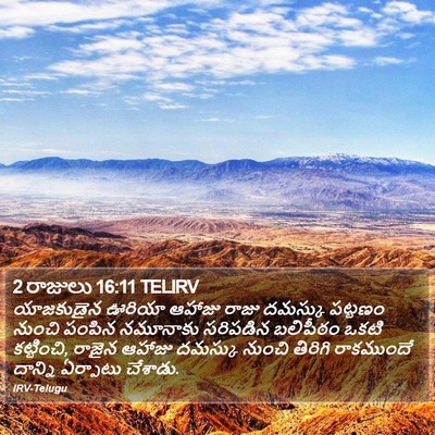 2 రాజులు 16:11 TELIRV Bible Verse Image