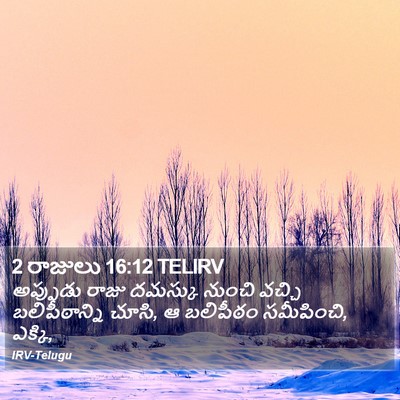 2 రాజులు 16:12 TELIRV Bible Verse Image