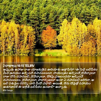 2 రాజులు 16:15 TELIRV Bible Verse Image